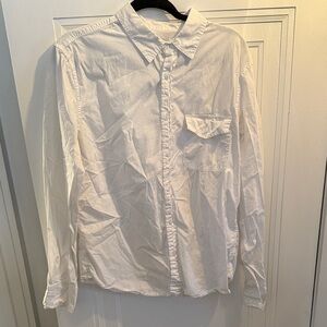 Crisp White Men's Casual Button Down Shirt